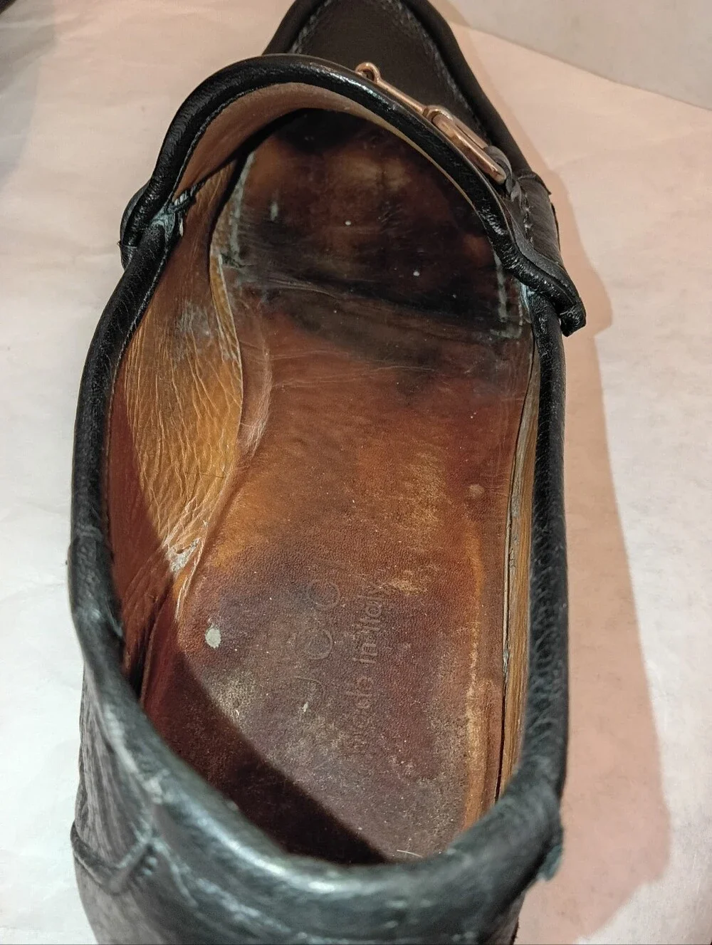 GUCCI MENS Iconic HORSEBIT Black  LOAFERS Pebble Luxury Leather UK7.5 Us 8 Fair